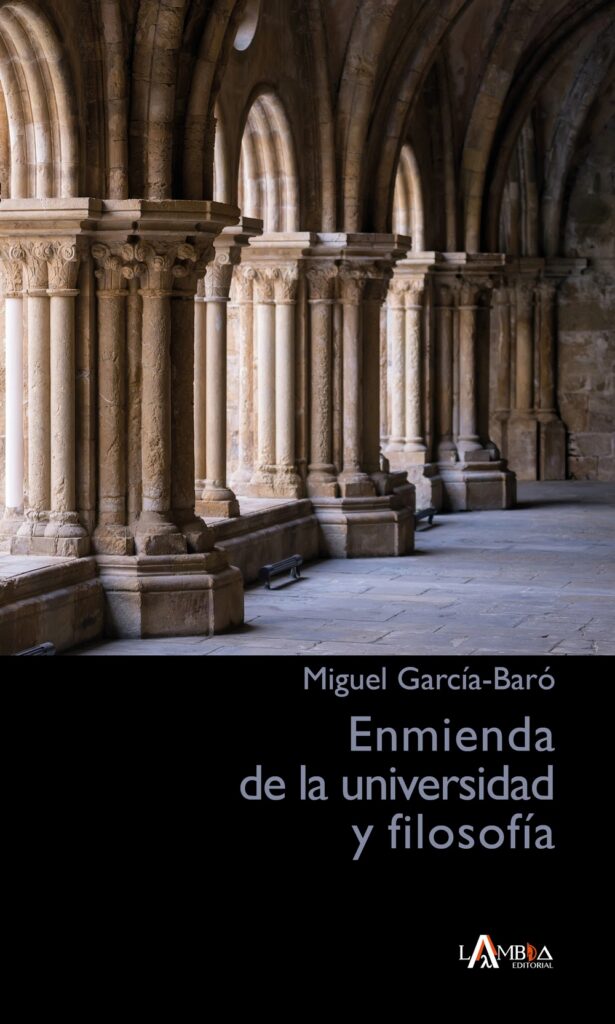 Portada del libro "Enmienda de la universidad y filosofía"